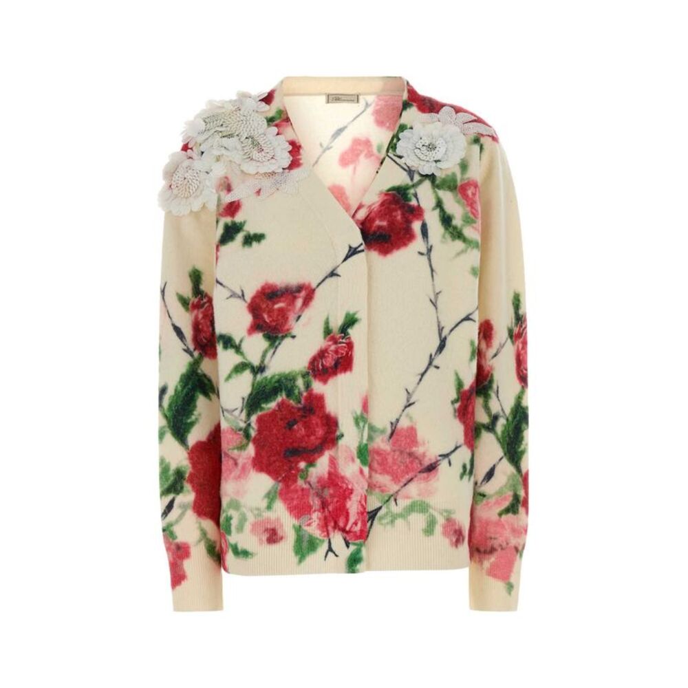 Blumarine Women Printed Wool Blend Cardigan
